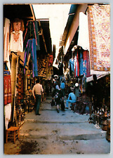 The Market Jerusalem Street View Vintage Israel Postcard picture