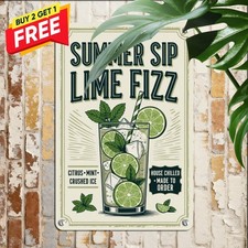 Refreshing Mojito Cocktail Sign Retro Rum Bar Bartender Metal Wall Plaque picture