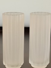 Vintage MMA George Sakier Satin Glass Lotus Vases Art Deco 7” Tall Signed (2) picture