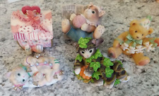 Calico Kittens Vintage Figurines & Trinket Box Holiday Xmas Halloween picture