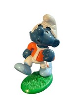 1983 Schleich Hefty Smurf Jogging Figurine Orange Running Suit picture