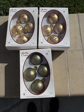 Vintage Sparkling Creations Ornaments  2.5 inch Lot Of 12 Glass in Orig Box picture