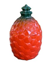 VTG Hazel Atlas 1930s Pineapple Kix Cereal Promo Milk Glass Jam Jar RARE picture