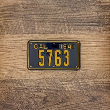 Professionally Restored CALIFORNIA 1941 Motorcycle License Plate - 5763 - picture