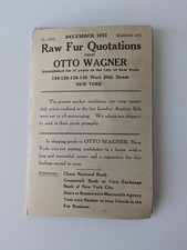 Otto Wagner Raw Fur Quotations 1922 1923 Fur Price Lists New York Lot picture