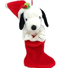 Liberty Bell Vintage Christmas Stocking Santa Hat Snoopy Dog Faux Fur 22