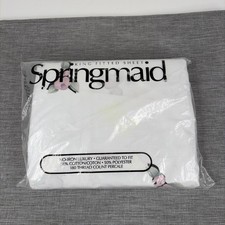 Vintage Springmaid King Fitted Sheet 80s Lilique Rose Floral NOS picture