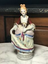 Vintage Hand Painted Figurine Colonial Woman 8