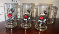 Vintage Walt Disney Productions, Mickey Mouse Glass Stein, Clear Mug picture