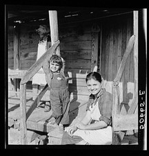 Photo:Pembroke North Carolina 1930s Indian Woman Daughter Son Porch picture