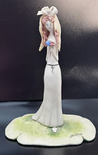 VTG Zampiva Italian Spaghetti Hair Ceramic Bride Figurine w/ Flowers, Signed picture