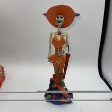 Talavera CATRINA  Statue Hand-Painted Ceramic Day of the Dead  Figurine Signed picture