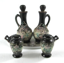 vintage mini Japanese Moriage Dragonware Tray Salt & Pepper Teapots picture