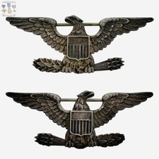BB&B WWI ARMY MARINE CORPS COLONEL EAGLES 🦅 INSIGNIA STERLING 1-7/8” SIZE WW1 picture