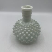 Vintage Moonstone Opalescent Hobnail Perfume Bottle Decanter White Mid Century picture