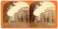 CONNECTICUT STEREOVIEW - West Winsted - Main Street - King Sheldon 1870s picture