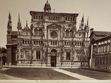 1891 Albumen Photograph Certosa di Pavia Facade by Brogi, Italian Architecture picture
