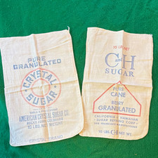 American Crystal Sugar Co. & C&H Vintage Cotton Cloth Ad Sacks 10 lb Lot 2 picture