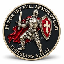 Christian Challenge Coin – “Put on the Full Armor of God” | Ephesians 6:11–17 picture