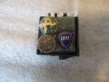 SET NASA IBM AIRESEARCH PINS-3- 10KT & STERLING DIAMONDS-NASA MSFC ENGINEER-READ picture