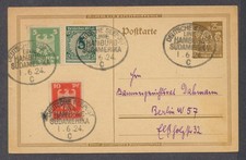 1924 Hamburg Sudamerika Seapost cancel uprated postal card Farmer Eagle franking picture