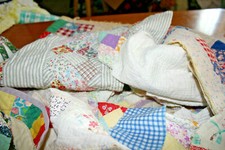 Vintage Handmade Patchwork Cutter Quilt Remnants Grab Bag One Half Pound picture