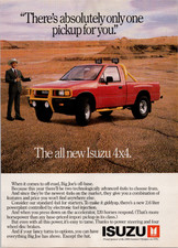 Isuzu 4x4 Pickup Truck Vintage Print Ad 1988 Big Joe Summer Olympics picture