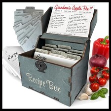 Stylish Rustic Wooden Recipe Box: 100 Blank Cards, 9 Dividers & Bonus Recipes picture