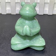 0.9LB 3.8'' Natural Green Aventurine Frog Carving Crystal Healing Reiki Quartz picture