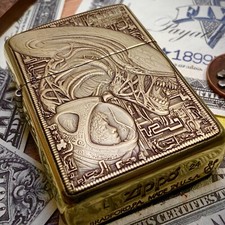 Zippo “Alien” (1979) Themed Brass Armor Lighter H.R. Giger Inspired Artwork picture