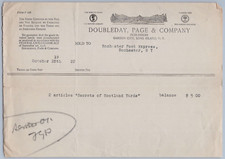 1922 Doubleday Page & Co Billhead Long Island NY Publishers Printing Articles picture