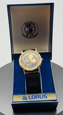Disney Lorus Mickey Mouse Walt Disney Productions 1980s Coin Edge Watch NOS Box picture