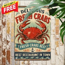 Fresh Seafood Crab Best in Town Restaurant Cafe Wall Metal Sign picture