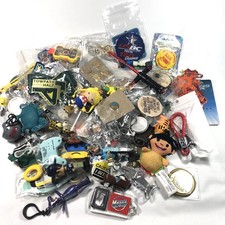 Keychain Buttons Pins Lot New & Vintage Mix Clean 6+ Pounds picture
