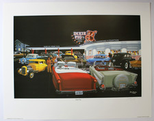 Automotive Car Art Print Artist Signed Dave Snyder LE 315/1000 Dixie Pig 28