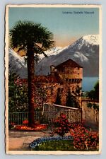 Visconti Castle Locarno Ticino Switzerland VINTAGE Postcard picture