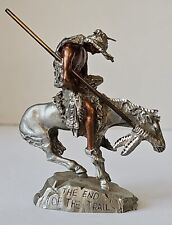 1990 Masterworks The End Of The Trail Pewter Native American On Horse Figurine. picture