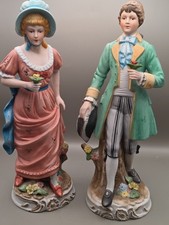 Arnart Royal Crown Porcelain Bisque Figurines ~ Man & Woman LARGE 13.5” Tall picture