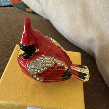 What An Awesome Bejeweled Cardinal Trinket/jewekry Box picture