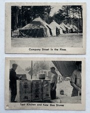 WWll Army Training Camp Tents Kitchen Original Mini Photos Black White Pictures picture