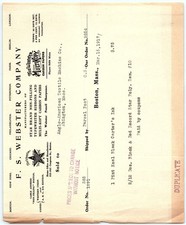 1917 F. S. Webster Co. billhead invoice, ink & ribbons picture