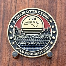 FBI Charlotte Cyber Gold Program 2021 North Carolina Challenge Coin  M#28 picture