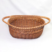 Vintage Wicker 2 Handles Gathering Basket Egg Harvest Farmhouse Kitchen 13
