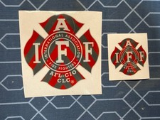 TWO IAFF Career Union Firefighter Decal 3M 1-2” 1-4” RED/GRAY EMS REFLECTIVE picture