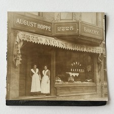 Antique Sepia Snapshot Photograph August Hoppe Bakery Street View St Louis MO picture