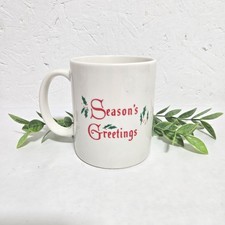 VTG La Quinta Inn Hotel Mug Season's Greetings RARE Christmas White Advertising picture