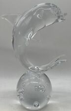 Vintage Italian Glass Dolphin Sculpture Beautiful Clear Construct 5lbs 10oz picture