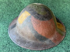 WWI US M1917 CAMOUFLAGE PAINTED COMBAT HELMET picture
