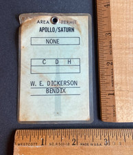 Original 1960s-1970s NASA BENDIX Apollo Saturn Employee Access Badge #36324 picture