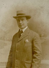 1905 Portrait RPPC - Handsome Dapper Gentleman With Cane - Brooklyn NYC Carlin picture